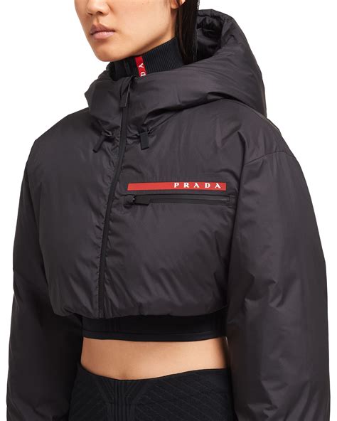 cropped puffer jacket prada